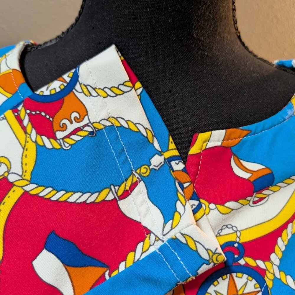 BARBARA GERWIT Nautical Compass & Flag Print Tunic Dress - Size M - Picture 5 of 8